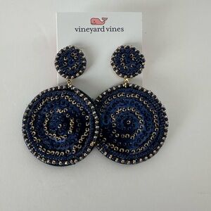 Vineyard Vines Blue Spiral Beaded Earrings
